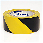 VP 415 3" Black/Yellow Hazard Stripe Tape